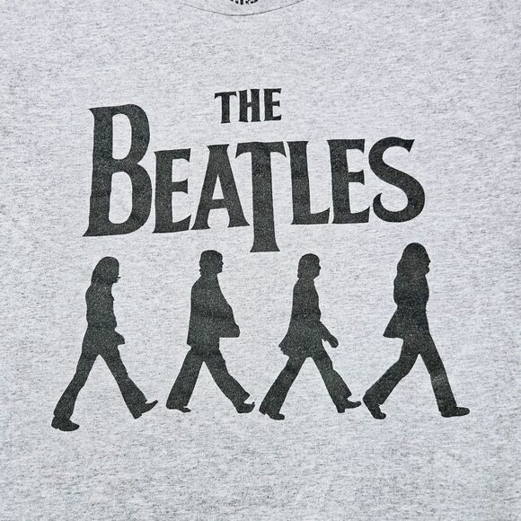The Beatles Unisex T-Shirt Gray Size Large Cotton Blend Short Sleeve Pullover - Picture 7 of 12